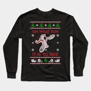 Mountain Bike Ugly Christmas Sweater Long Sleeve T-Shirt